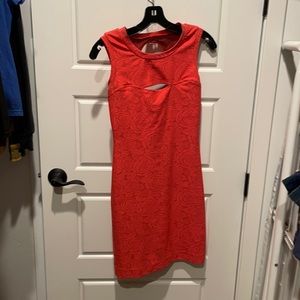 Nicole Miller coral bodycon dress